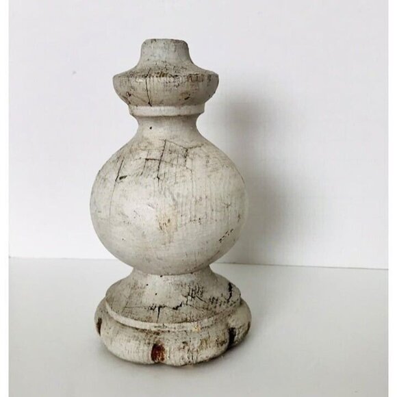Victorian San Francisco White Wood Newel Post Finial Cap Salvage 6" Antique - Picture 2 of 9